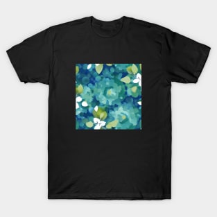 Floral Impressions in Teal T-Shirt